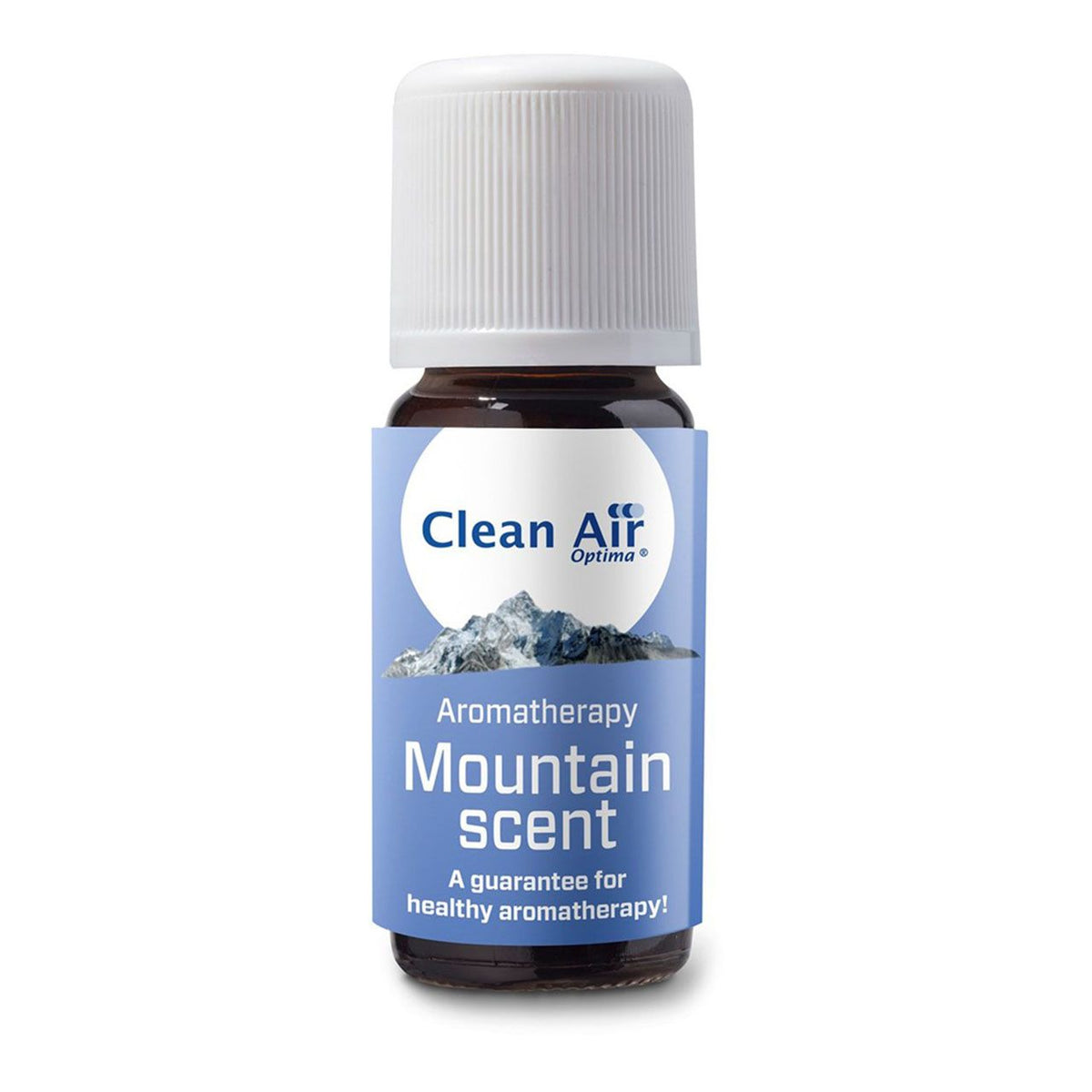 Clean Air Optima Aromatherapie-Öl „Mountain scent“, braune Flasche mit hellblauem Etikett, 10 ml