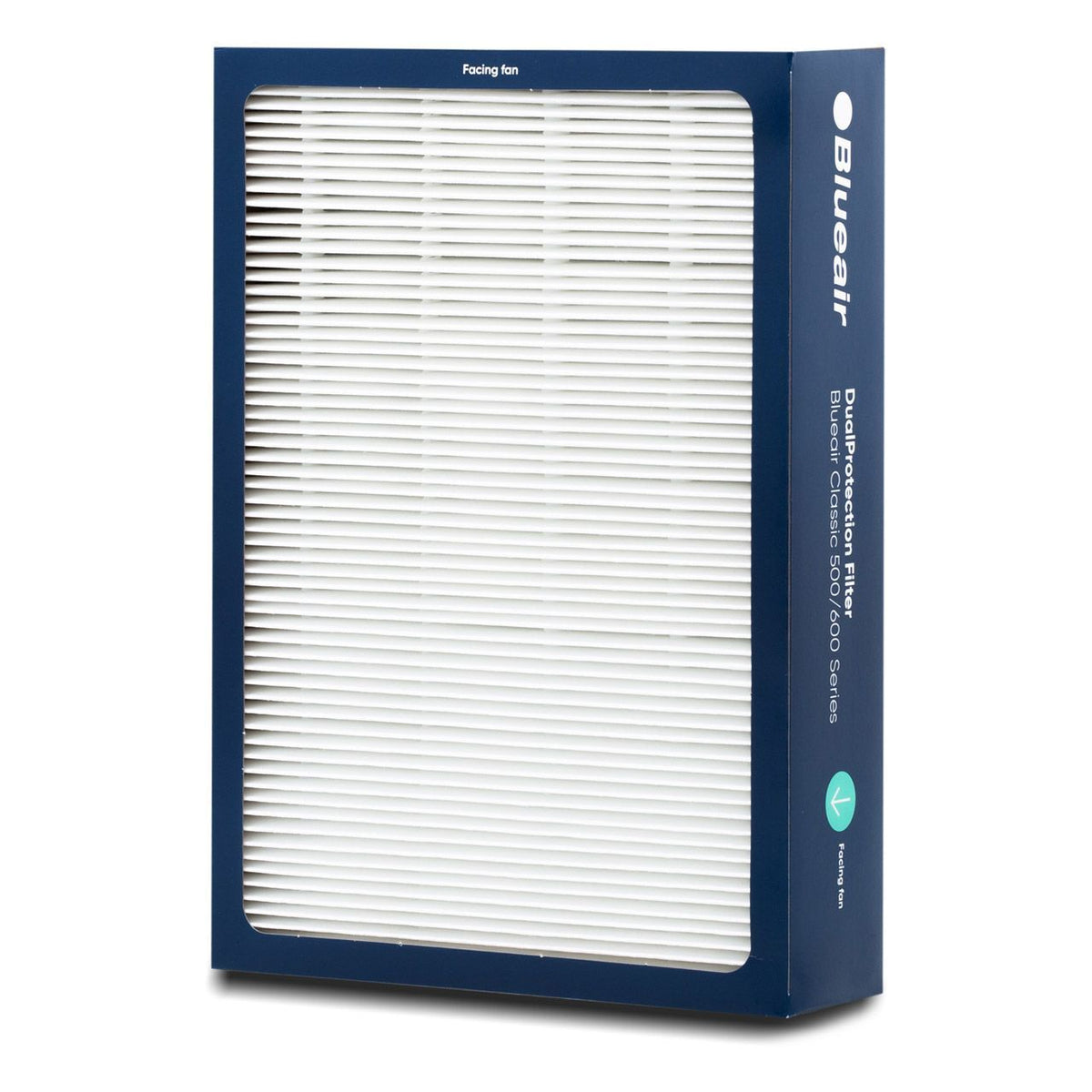 Blueair DualProtection Ersatzfilter für Classic 500/600 Serie, blauer Rahmen mit weißem Faltenfilter
