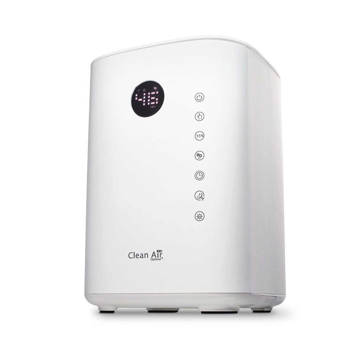 Clean Air Optima Luftbefeuchter CA-604 in Weiß mit Display und Bedientasten, Schrägansicht