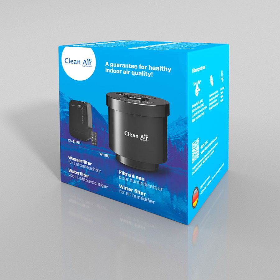 Verpackung des Clean Air Optima W-01B Wasserfilters für Luftbefeuchter CA-607B, schwarz