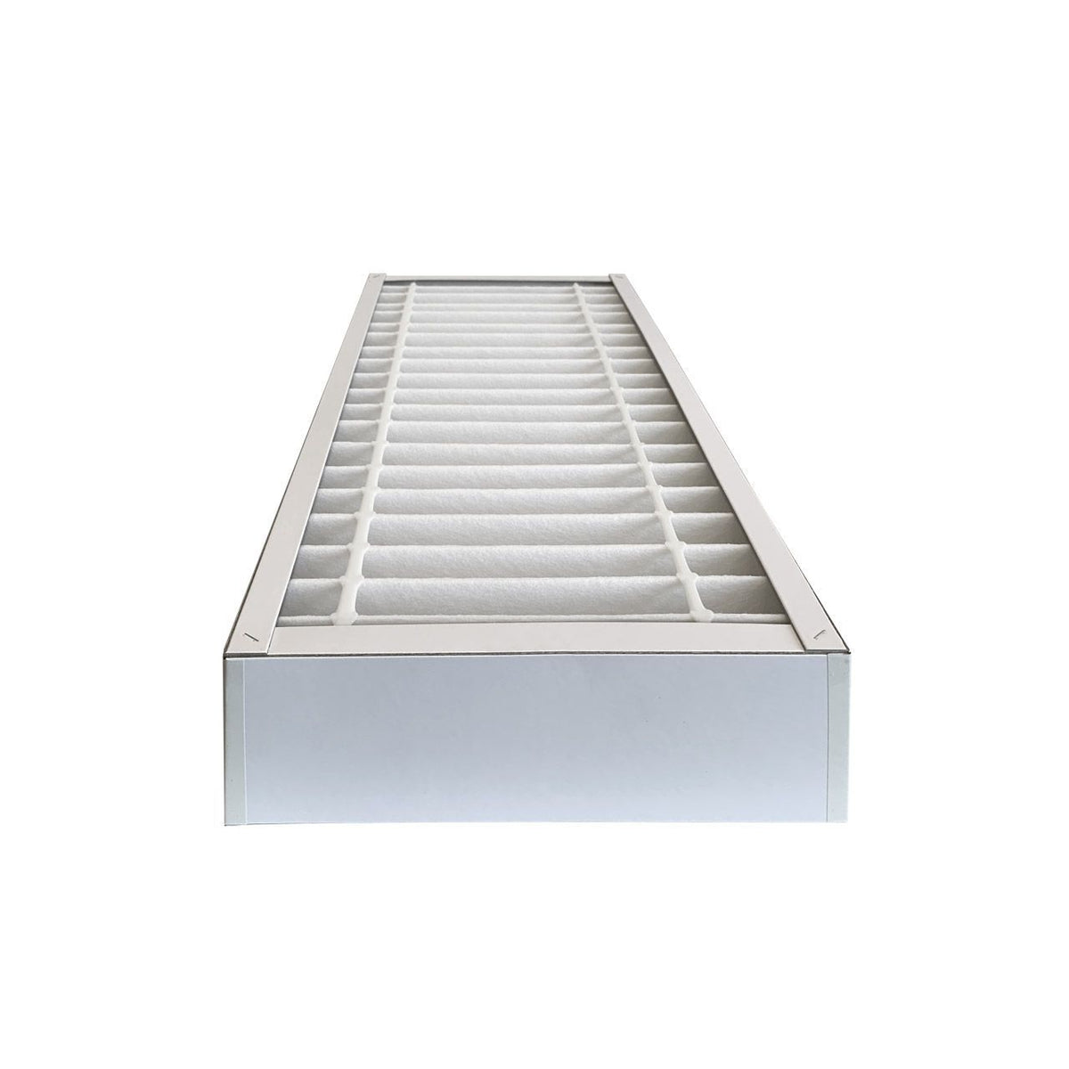 HS Solution RLF M5 Vorfilter mit gefälteltem Filtermedium in weißem Rahmen, Frontalansicht