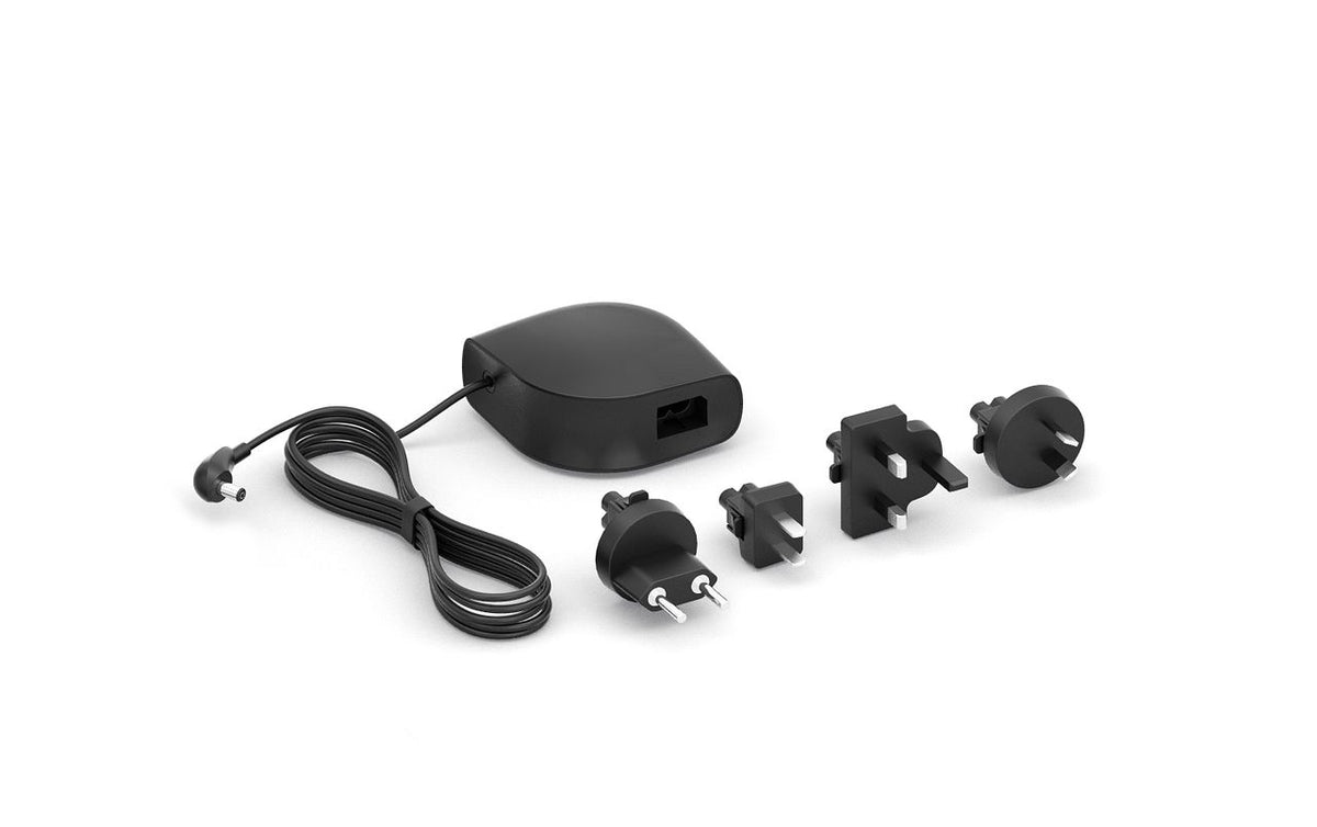 IQAir Atem Netzteil, schwarz, mit Kabel und vier austauschbaren Steckeradaptern für verschiedene Länder
