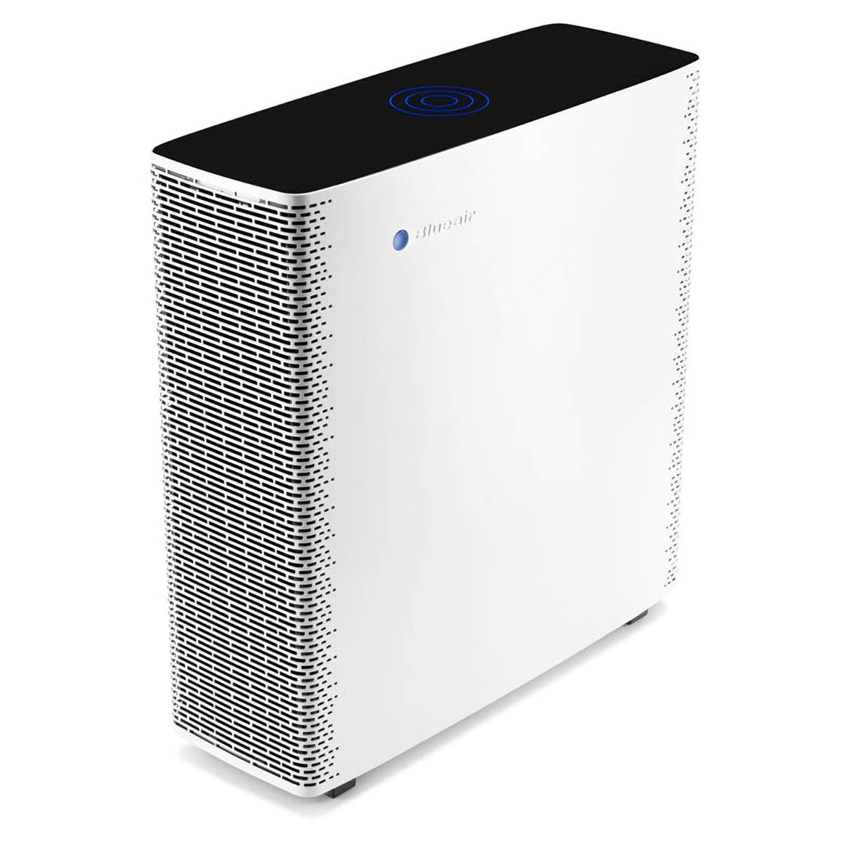 Blueair Sense Luftreiniger in Polar White, schmales Standgerät mit Lamellengitter, Schrägansicht